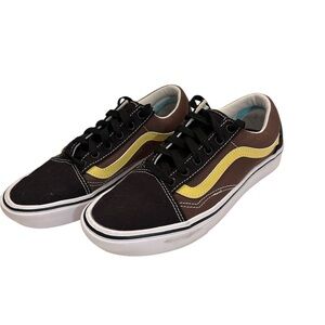 Vans Men's Black, Brown, and Yellow Sneakers